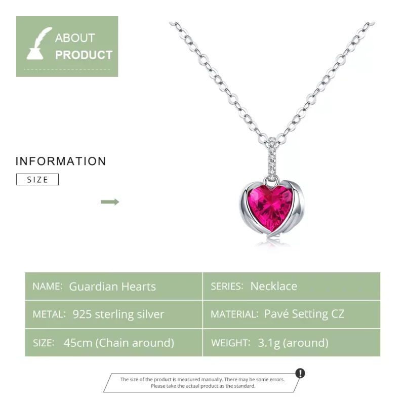 (imagen para) Collar de corazones guardianes plateado al estilo Pandora - SCN341 - Ver 9