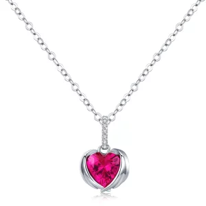 (imagen para) Collar de corazones guardianes plateado al estilo Pandora - SCN341