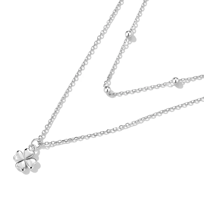 (imagen para) Collar de Doble Trébol al estilo de Pandora - SCN481 - Ver 3