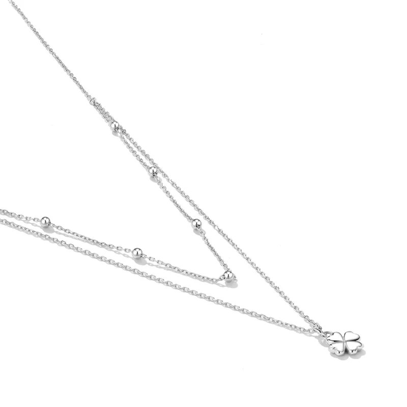 (imagen para) Collar de Doble Trébol al estilo de Pandora - SCN481 - Ver 4