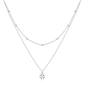 (imagen para) Collar de Doble Trébol al estilo de Pandora - SCN481