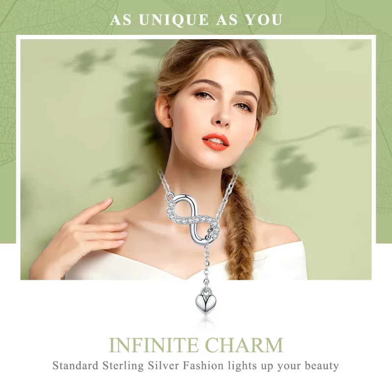(imagen para) Collar de encanto infinito de plata al estilo de Pandora - SCN223 - Ver 2