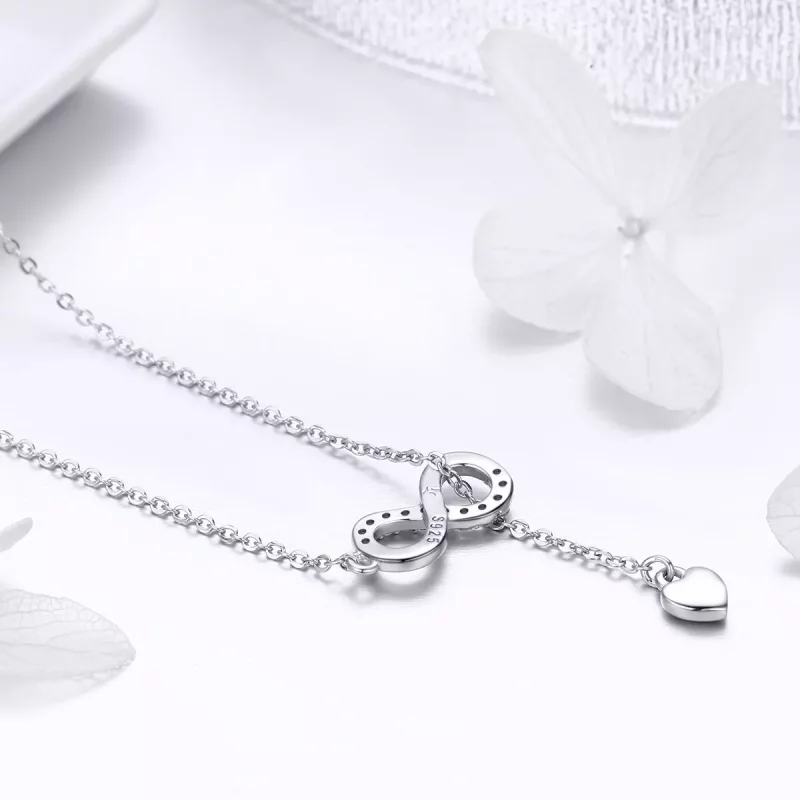 (imagen para) Collar de encanto infinito de plata al estilo de Pandora - SCN223 - Ver 3
