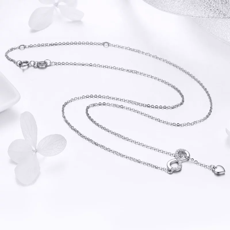 (imagen para) Collar de encanto infinito de plata al estilo de Pandora - SCN223 - Ver 4