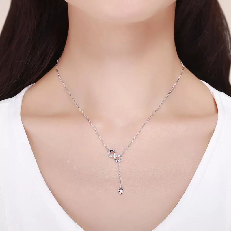 (imagen para) Collar de encanto infinito de plata al estilo de Pandora - SCN223 - Ver 7