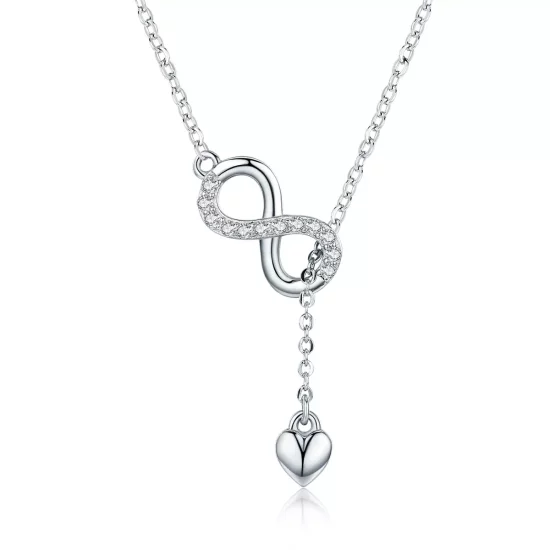 (imagen para) Collar de encanto infinito de plata al estilo de Pandora - SCN223