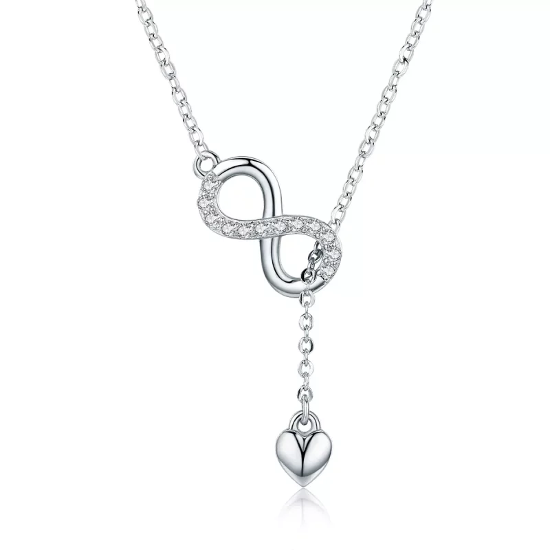 (imagen para) Collar de encanto infinito de plata al estilo de Pandora - SCN223