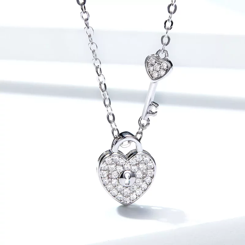 (imagen para) Collar de estilo Pandora con dijes de corazones de plata - SCN315 - Ver 2