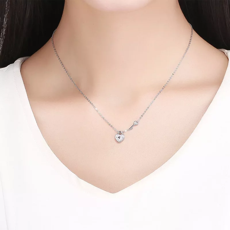 (imagen para) Collar de estilo Pandora con dijes de corazones de plata - SCN315 - Ver 6