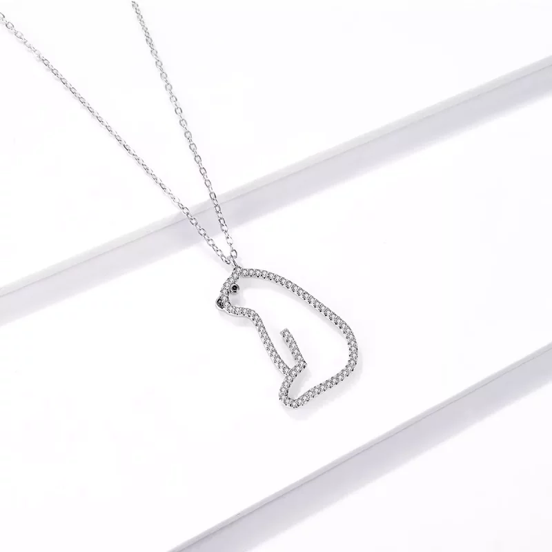 (imagen para) Collar de estilo Pandora con oso polar - BSN195 - Ver 3