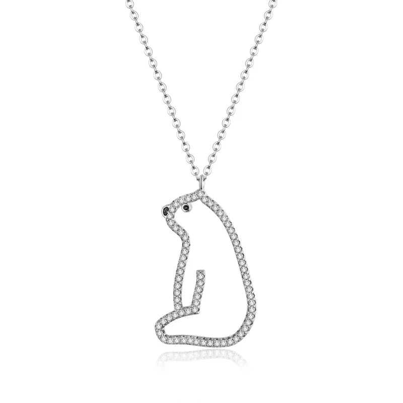 (imagen para) Collar de estilo Pandora con oso polar - BSN195