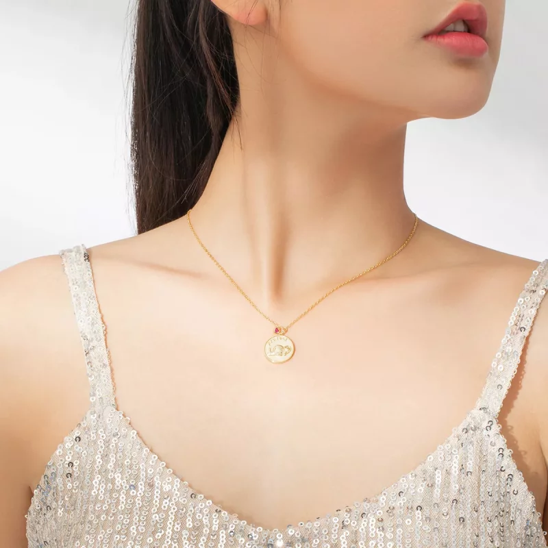 (imagen para) Collar de estilo Pandora con relieve de elefante - BSN173 - Ver 8