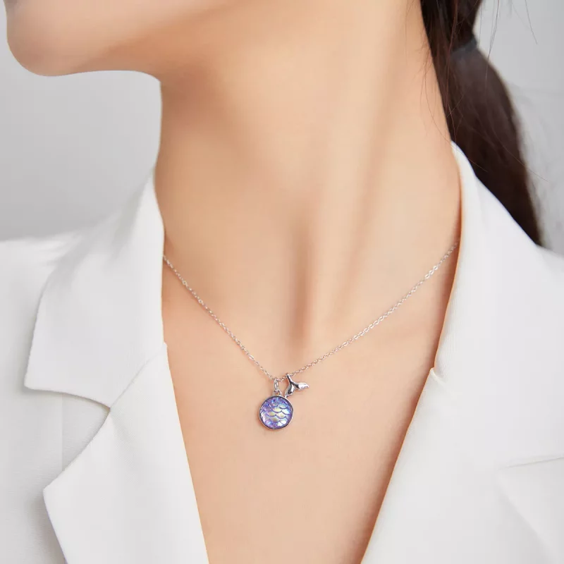 (imagen para) Collar de estilo Pandora con tortuga azul - SCN446 - Ver 6