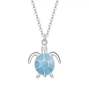 (imagen para) Collar de estilo Pandora con tortuga azul - SCN446