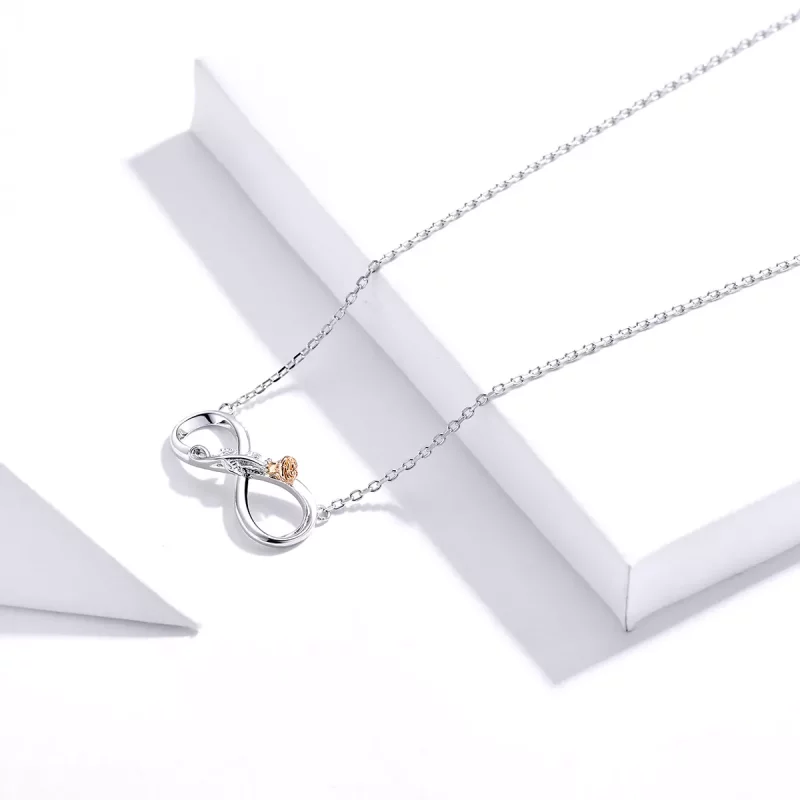 (imagen para) Collar de estilo Pandora de plata con infinito amor - SCN371 - Ver 4