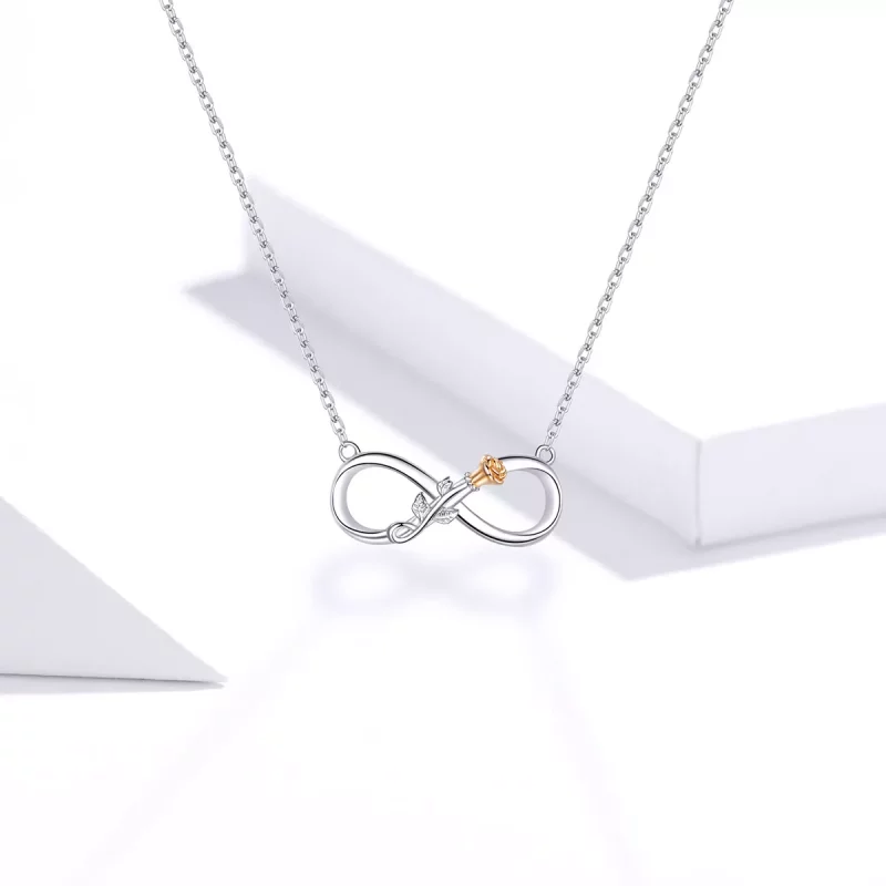 (imagen para) Collar de estilo Pandora de plata con infinito amor - SCN371 - Ver 5