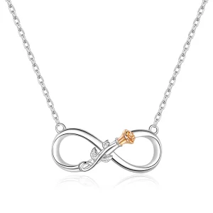 (imagen para) Collar de estilo Pandora de plata con infinito amor - SCN371