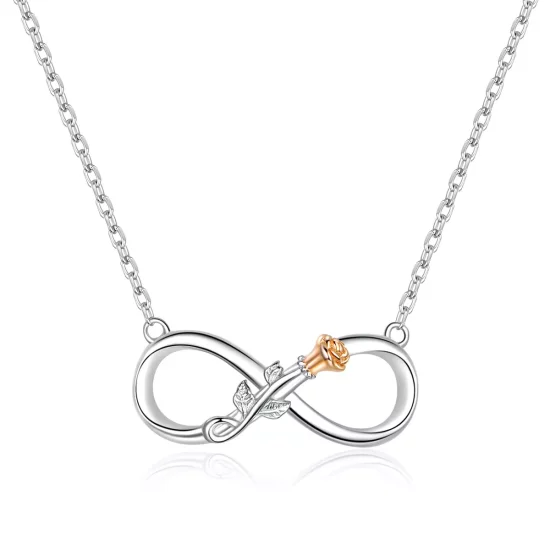 (imagen para) Collar de estilo Pandora de plata con infinito amor - SCN371
