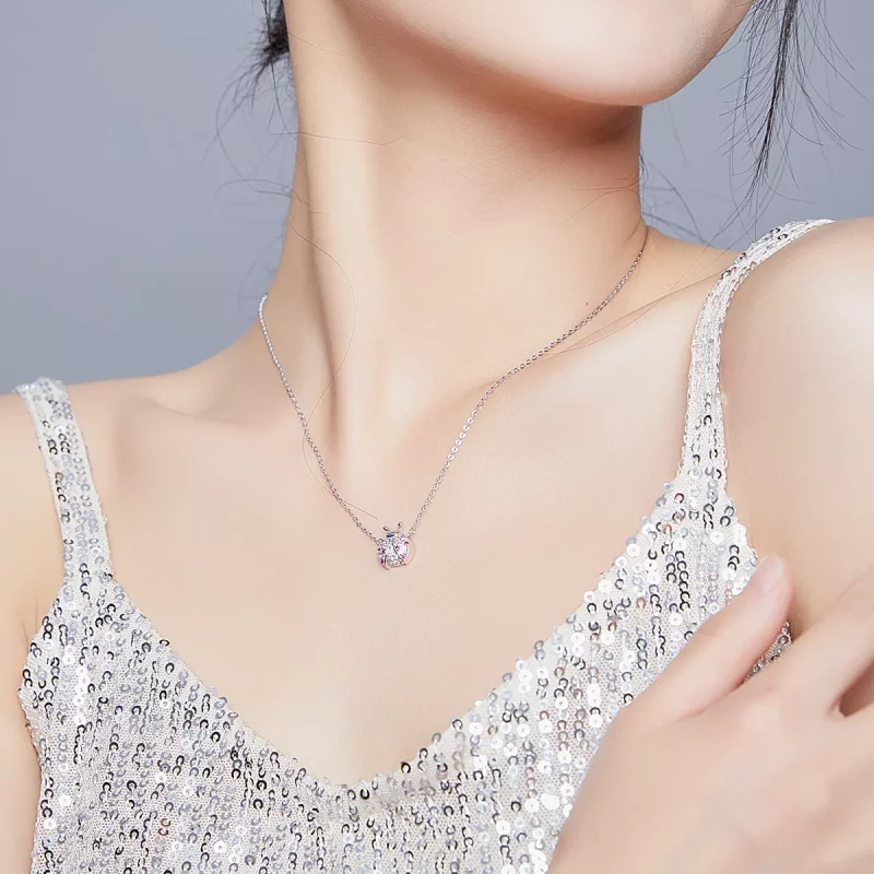 (imagen para) Collar de estilo Pandora Plateado con Deslumbrante Mariquita - SCN400 - Ver 7