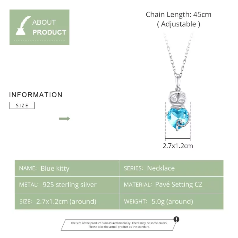 (imagen para) Collar de Gato Azul de Estilo Pandora en Plata - SCN331 - Ver 6