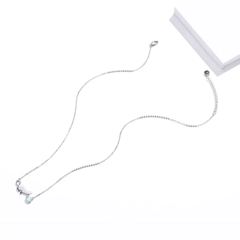 (imagen para) Collar de Gato con Ópalo al estilo Pandora - SCN395 - Ver 4