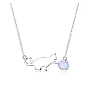 (imagen para) Collar de Gato con Ópalo al estilo Pandora - SCN395