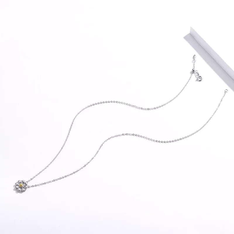(imagen para) Collar de margaritas de plata estilo Pandora - SCN370 - Ver 2
