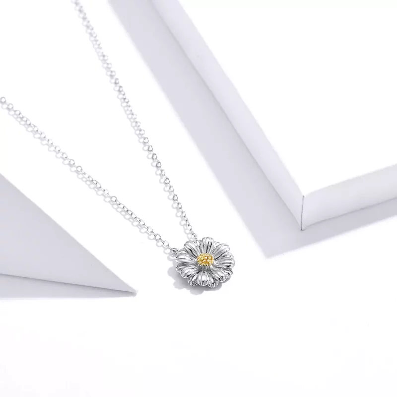 (imagen para) Collar de margaritas de plata estilo Pandora - SCN370 - Ver 3