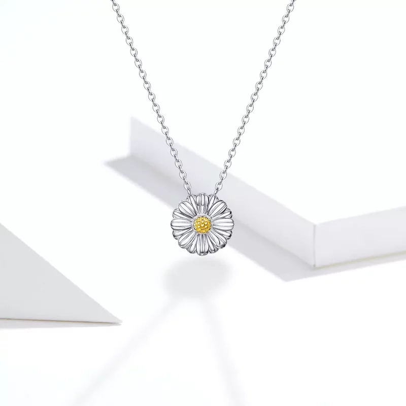 (imagen para) Collar de margaritas de plata estilo Pandora - SCN370 - Ver 5