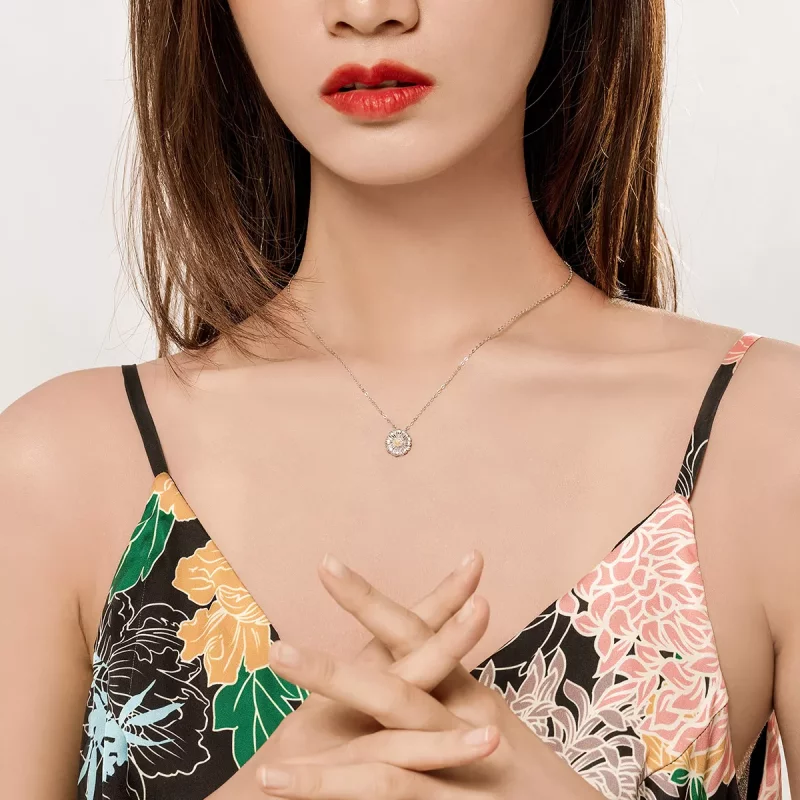 (imagen para) Collar de margaritas de plata estilo Pandora - SCN370 - Ver 6