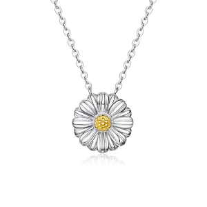(imagen para) Collar de margaritas de plata estilo Pandora - SCN370