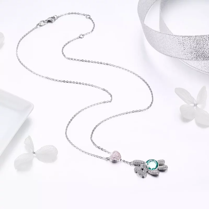 (imagen para) Collar de oso lindo de plata estilo Pandora - SCN271 - Ver 4