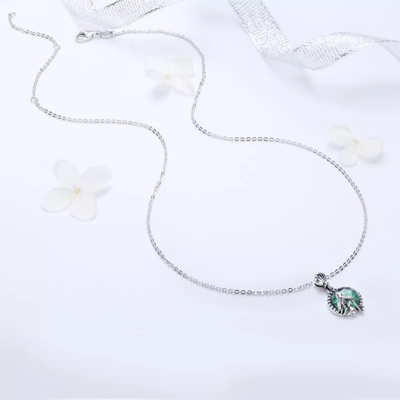 (imagen para) Collar de plata estilo Pandora con amor de sirena - SCN262 - Ver 4