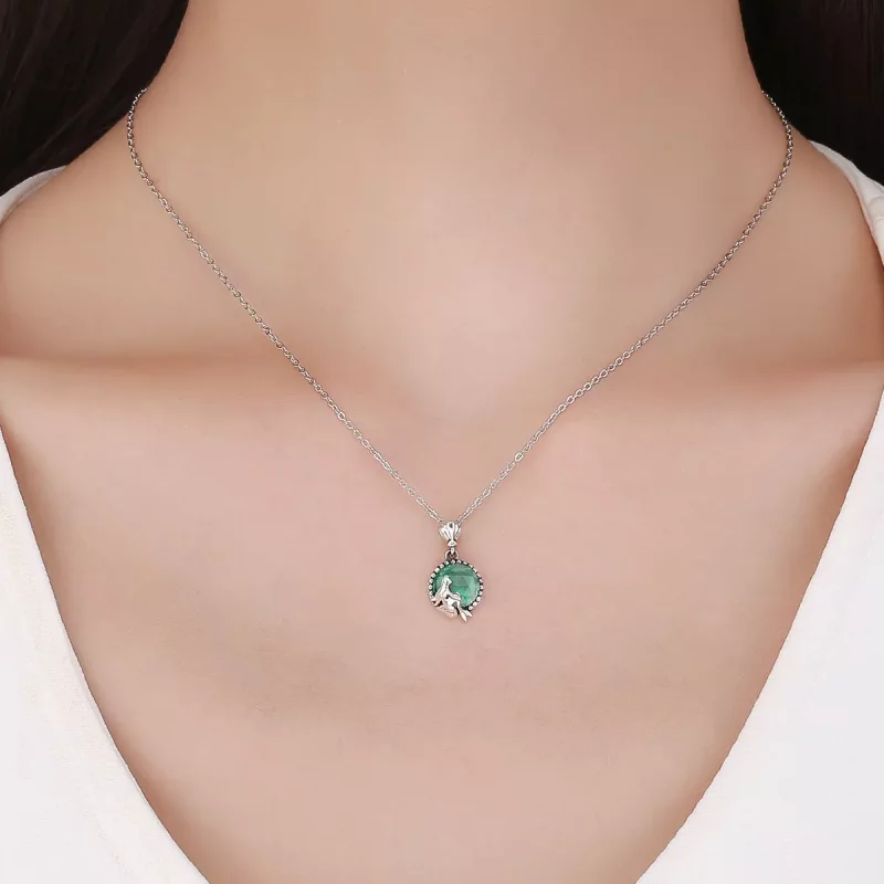 (imagen para) Collar de plata estilo Pandora con amor de sirena - SCN262 - Ver 5