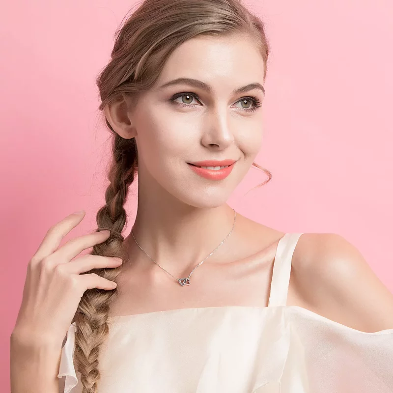 (imagen para) Collar de plata estilo Pandora con corazón y alma - SCN181 - Ver 2