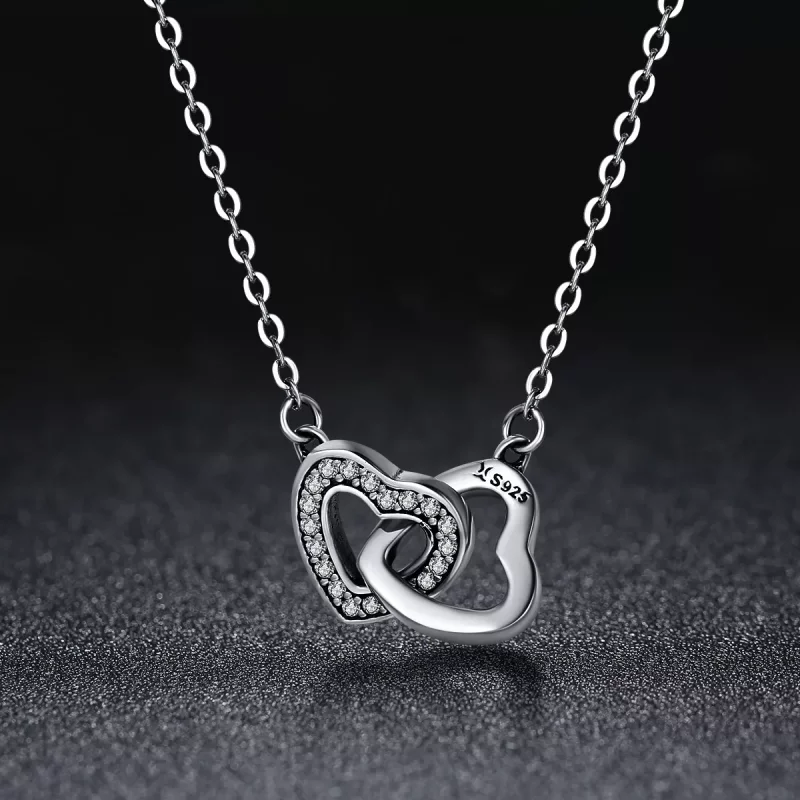 (imagen para) Collar de plata estilo Pandora con corazón y alma - SCN181 - Ver 3
