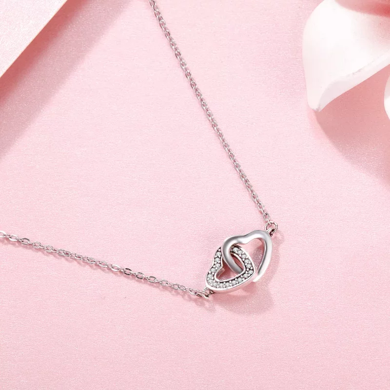 (imagen para) Collar de plata estilo Pandora con corazón y alma - SCN181 - Ver 6