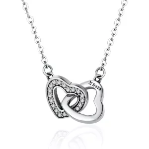 Collar de plata estilo Pandora con corazón y alma - SCN181 (imagen para) Collar de plata estilo Pandora con corazón y alma - SCN181
