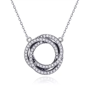 Collar de plata estilo Pandora con diseño minimalista - SCN259 (imagen para) Collar de plata estilo Pandora con diseño minimalista - SCN259