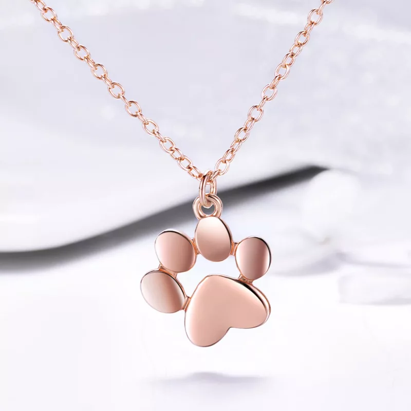 (imagen para) Collar de Plata Estilo Pandora con Lindo Colgante de Huella - SCN275-3 - Ver 4