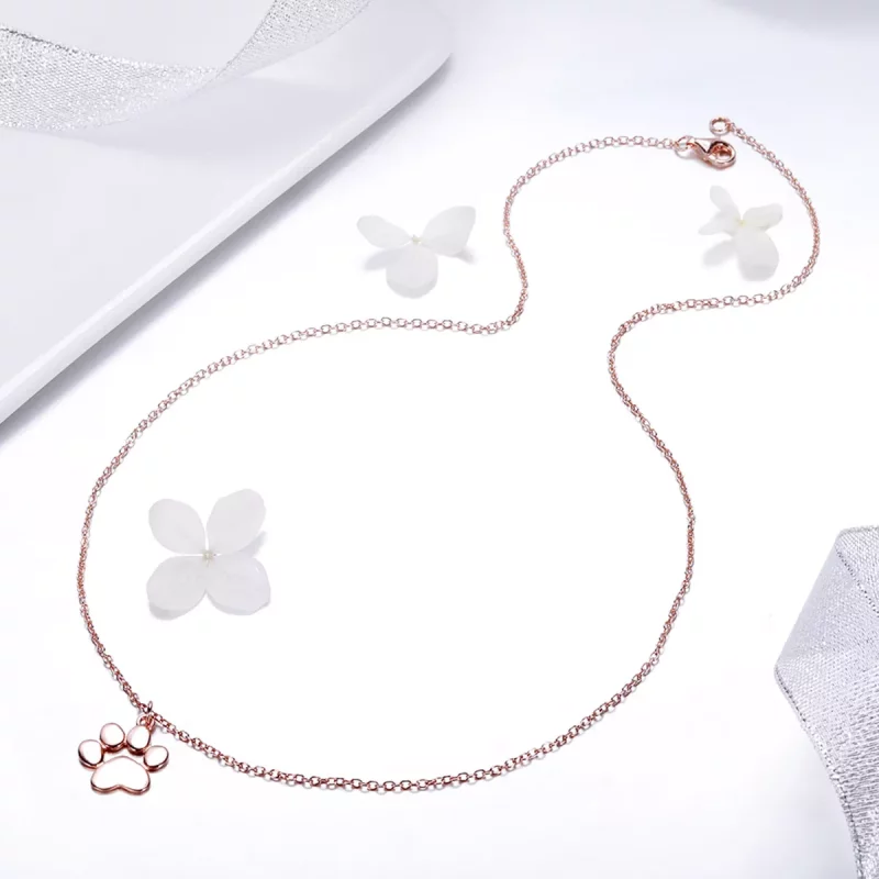 (imagen para) Collar de Plata Estilo Pandora con Lindo Colgante de Huella - SCN275-3 - Ver 5