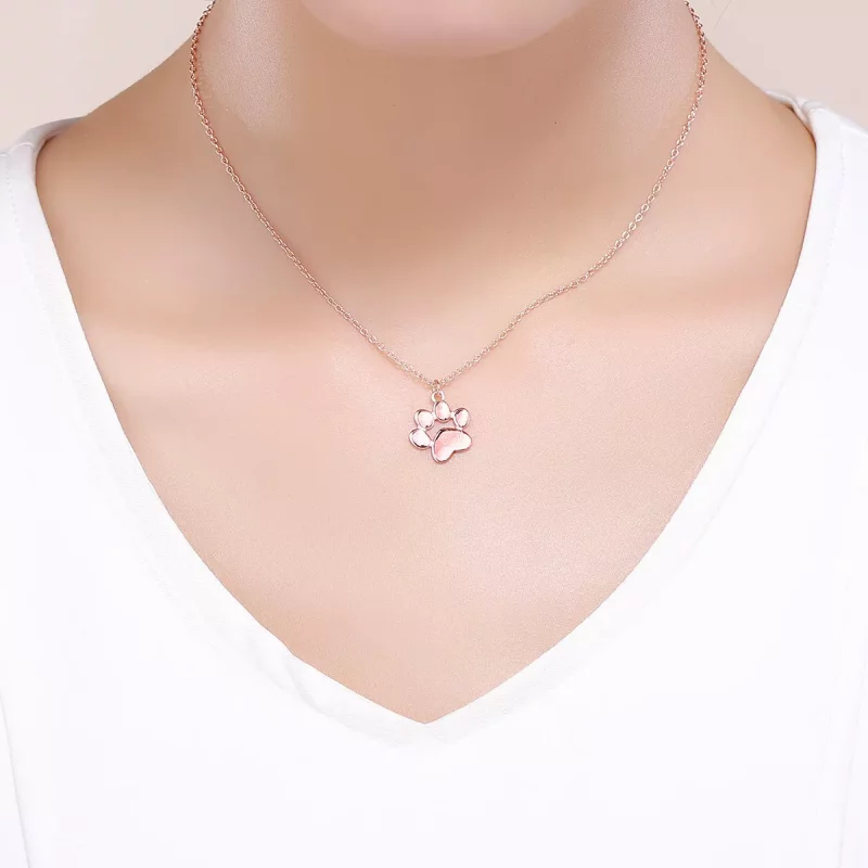 (imagen para) Collar de Plata Estilo Pandora con Lindo Colgante de Huella - SCN275-3 - Ver 6