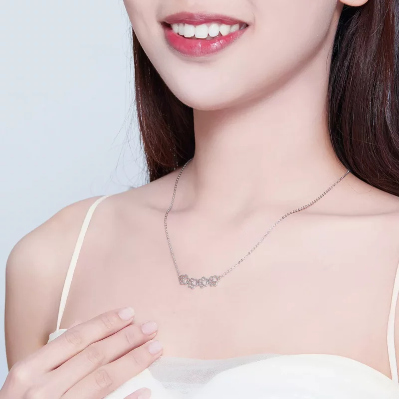 (imagen para) Collar de plata estilo Pandora con lindo colgante de pata - SCN346 - Ver 7