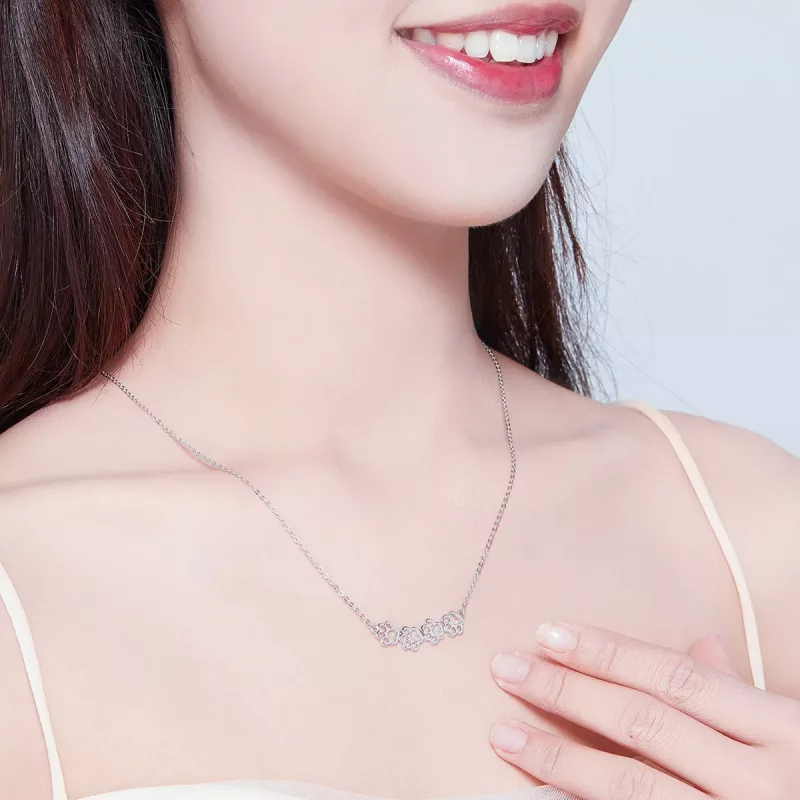 (imagen para) Collar de plata estilo Pandora con lindo colgante de pata - SCN346 - Ver 9