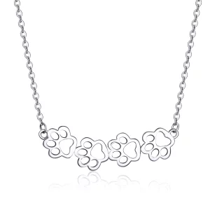 (imagen para) Collar de plata estilo Pandora con lindo colgante de pata - SCN346