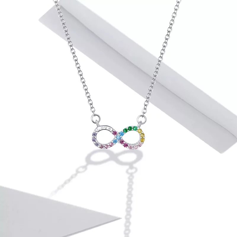 (imagen para) Collar de Plata Estilo Pandora con Símbolo de Infinito - SCN402 - Ver 5