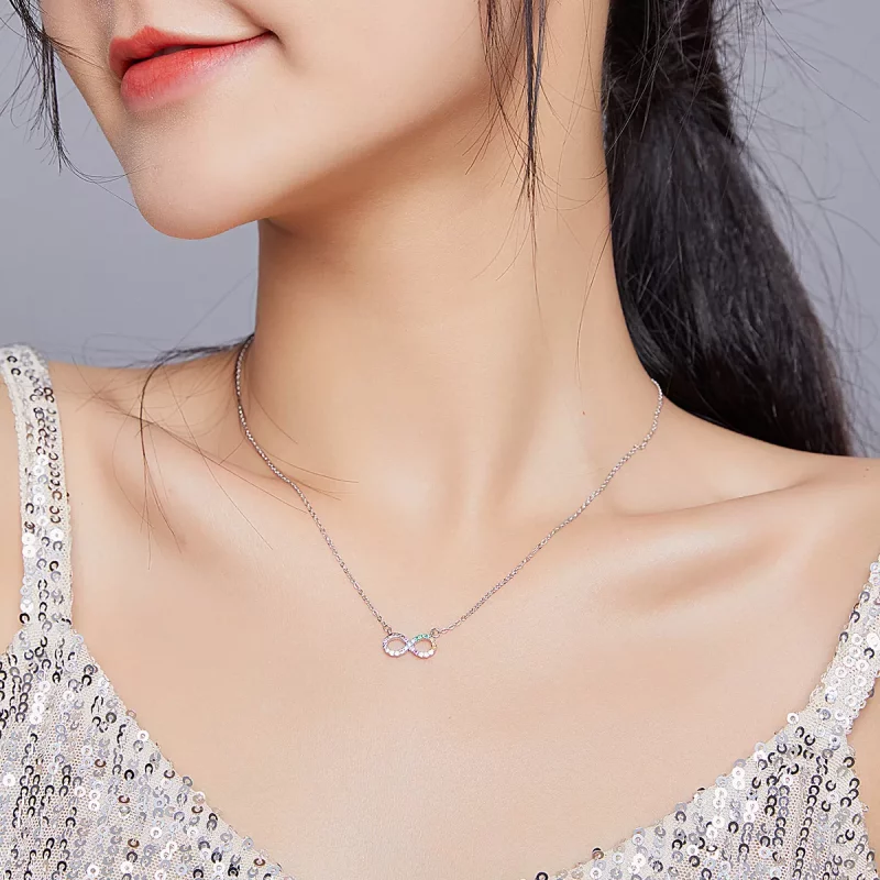 (imagen para) Collar de Plata Estilo Pandora con Símbolo de Infinito - SCN402 - Ver 6