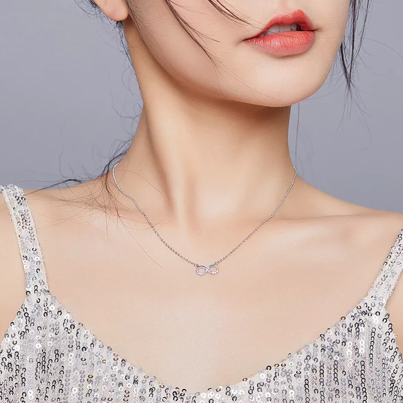 (imagen para) Collar de Plata Estilo Pandora con Símbolo de Infinito - SCN402 - Ver 7