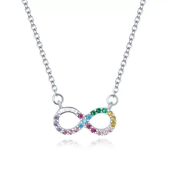 (imagen para) Collar de Plata Estilo Pandora con Símbolo de Infinito - SCN402