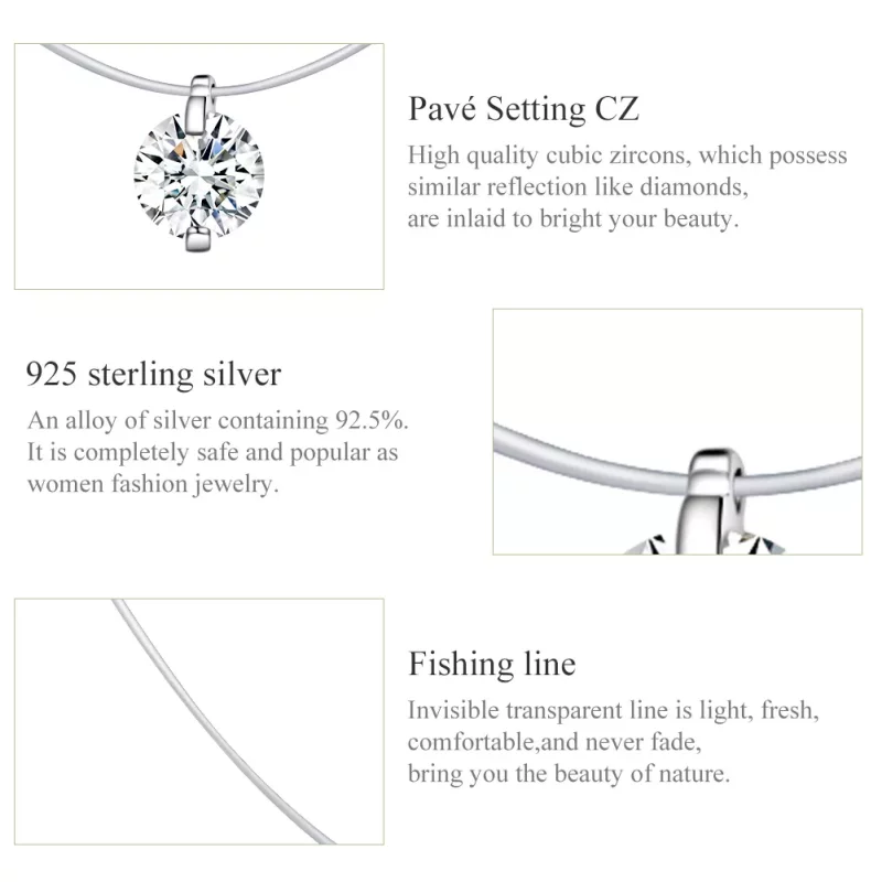 (imagen para) Collar de plata estilo Pandora puro - SCN332 - Ver 3